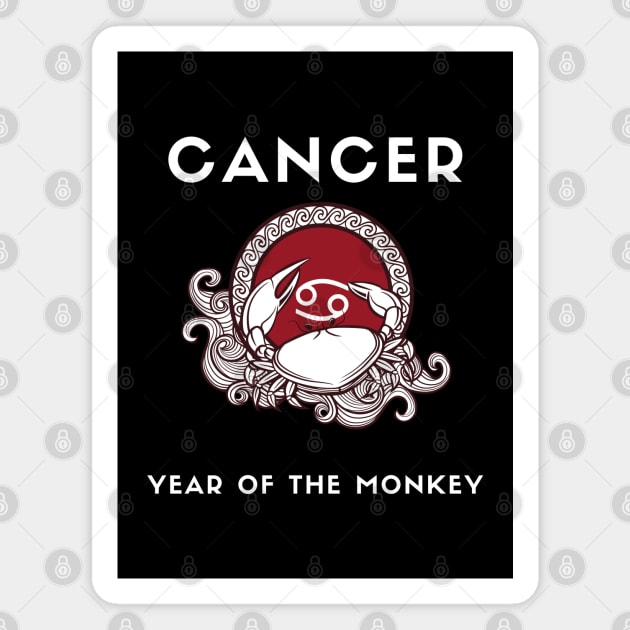 CANCER / Year of the MONKEY Magnet by KadyMageInk